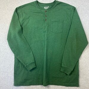 Carhartt Mens 2XL Tall Loose Fit‎ Long Sleeve Henley Shirt Heather Green Pocket